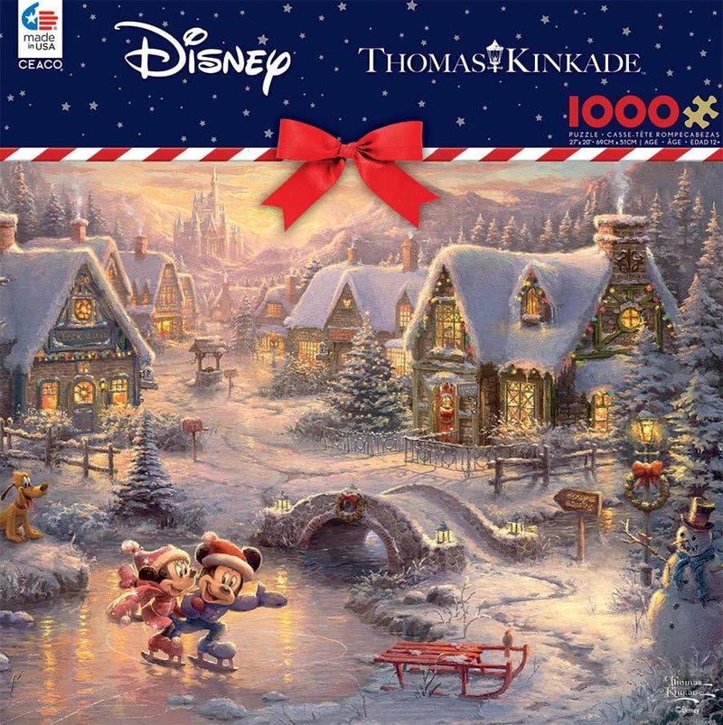 Ceaco - Thomas Kinkade - Mickey and Minnie Sweetheart Holiday - 1000 Piece Jigsaw Puzzle, 12+ years - Image 2